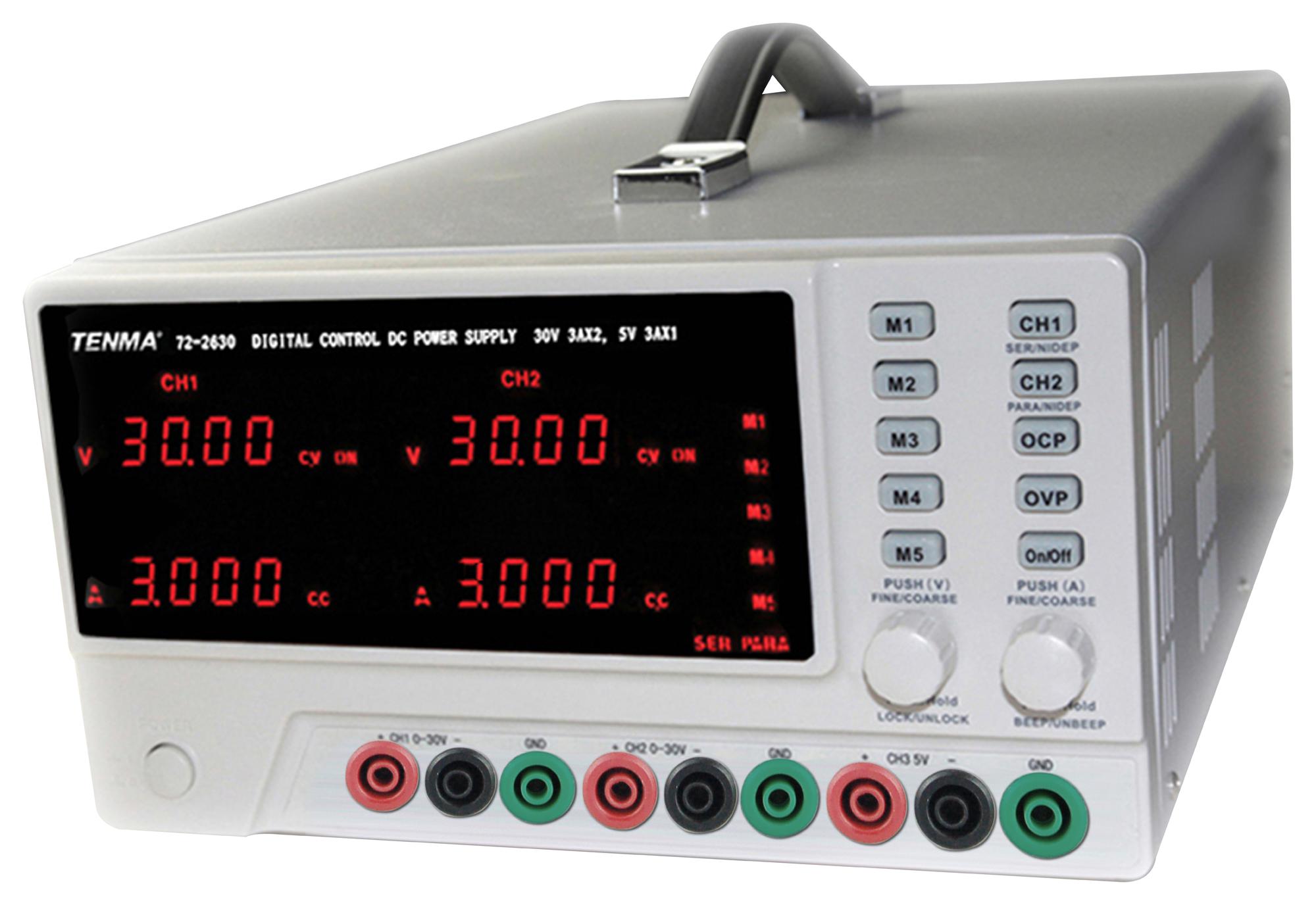 72-13330 DC POWER SUPPLY, 3CH, PROG, 5A, 30V TENMA