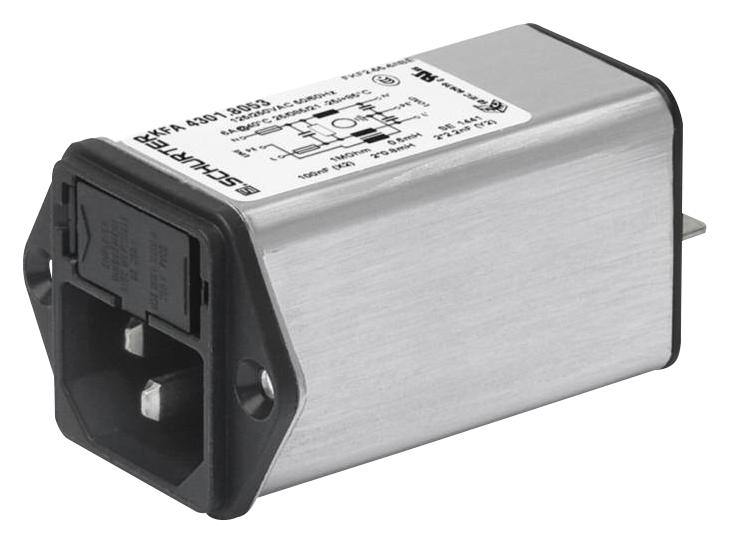 4301.8053 POWER ENTRY MOD W/FILTER, C14, PLUG, 6A SCHURTER