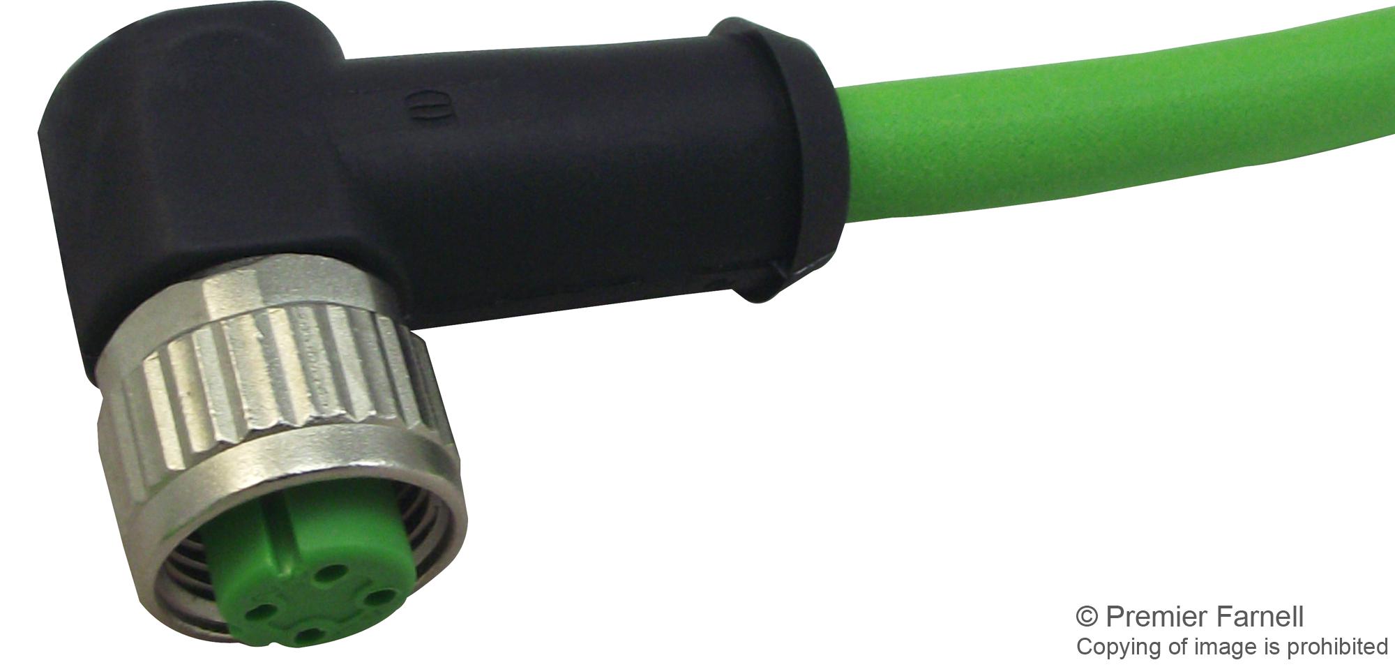 21 34 950 0477 010 SENSOR CORD, 4P, M12 RCPT-FREE END, 1M HARTING