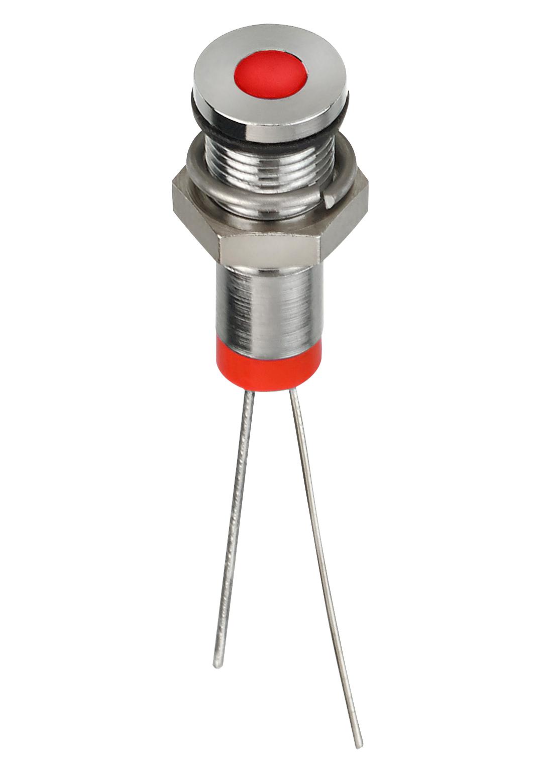 Q6F6CXXR02E LED INDICATOR, PANEL, 6MM, RED, 2VDC APEM