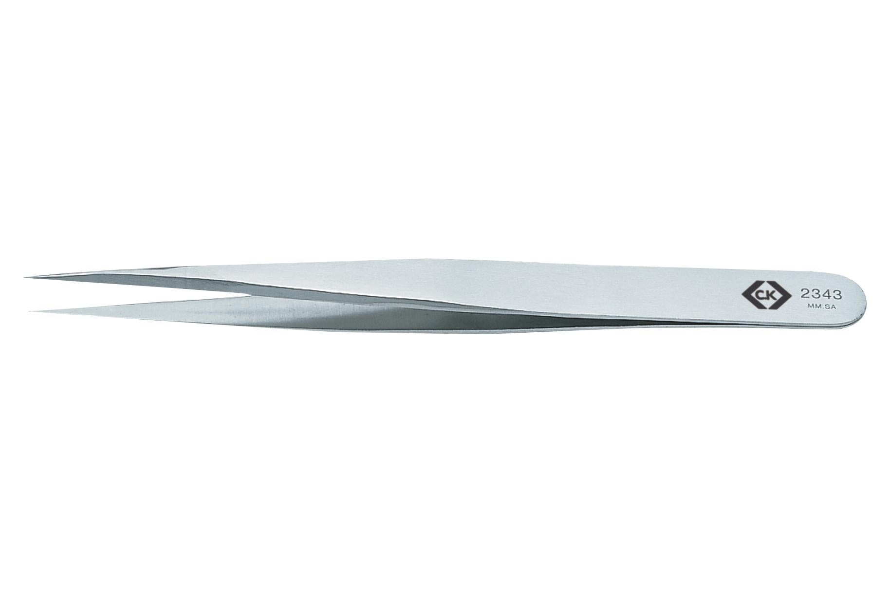 T2343 PRECISION TWEEZER, FINE TIP, 130MM CK TOOLS
