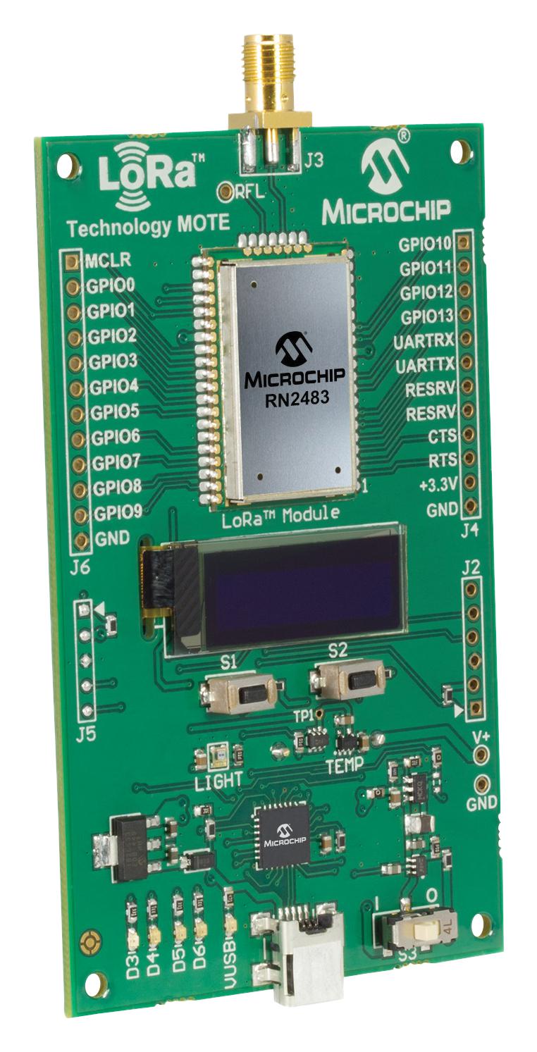 DM164138 EVAL BRD, RN2483 CLASS A LORAWAN MODULE MICROCHIP
