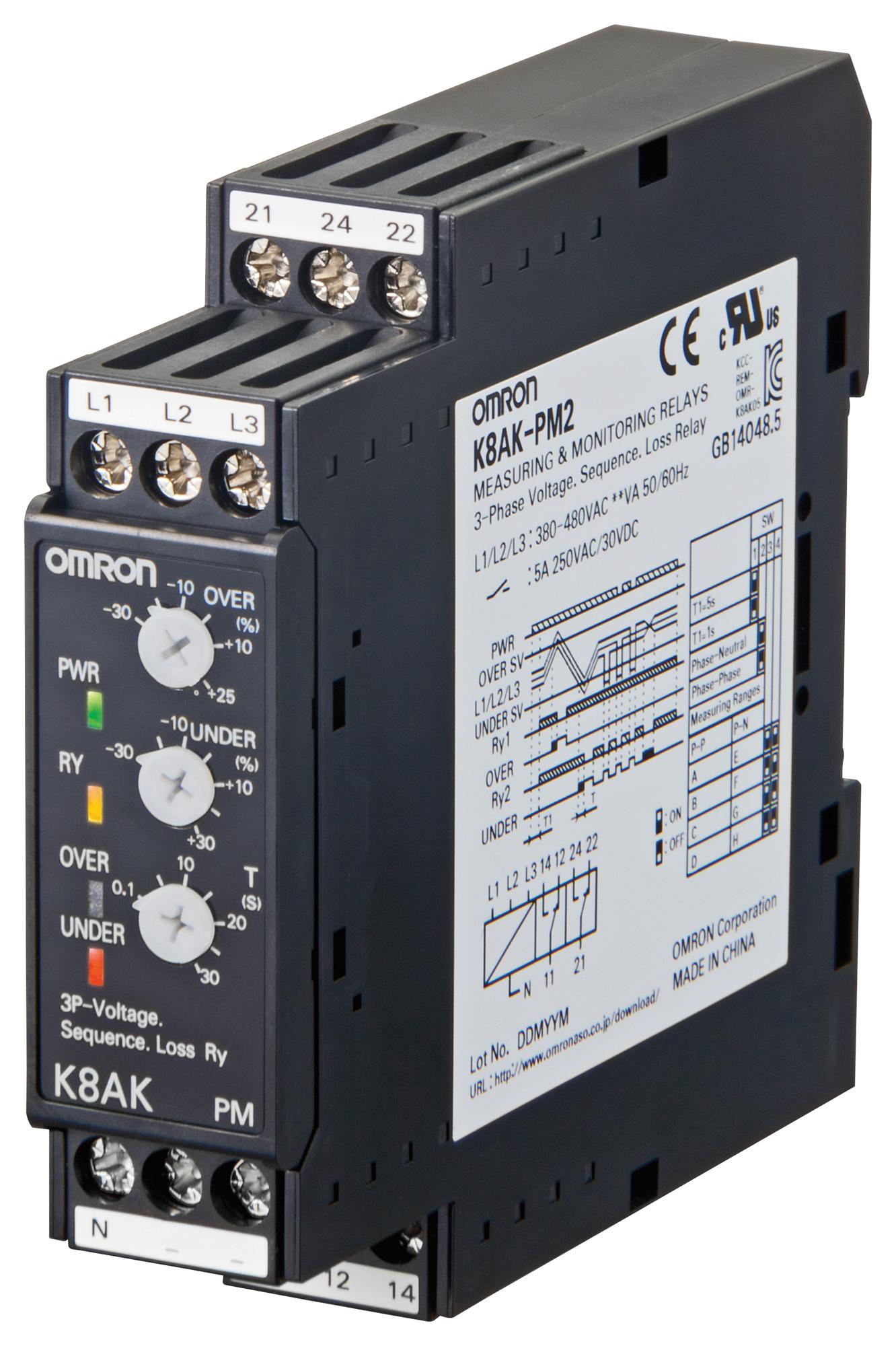K8AKAS1100240VAC CURRENT SENSING RELAY, SPDT, 0.002-0.5A OMRON