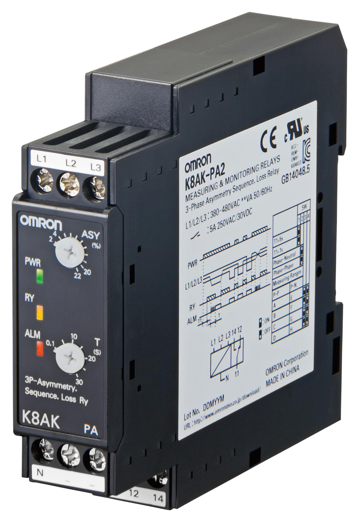 K8AK-LS1 24VAC/DC CONDUCTIVE LEVEL CTRL, 24V, DIN RAIL OMRON