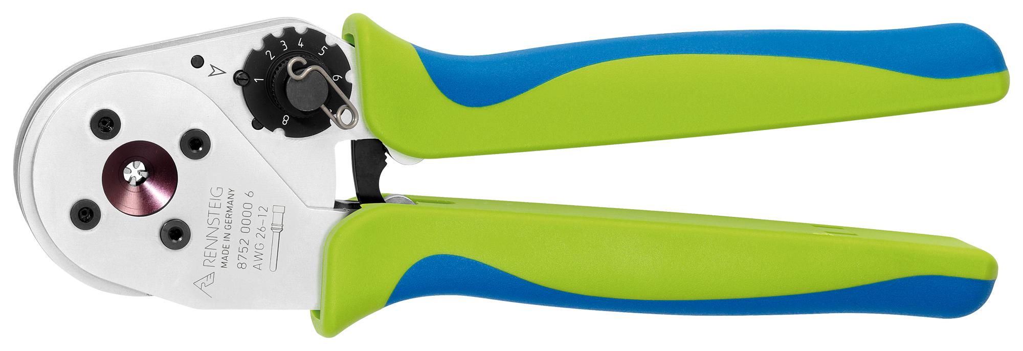 8752 0000 6 CRIMP TOOL, 4/8 INDENT, 26-12AWG RENNSTEIG