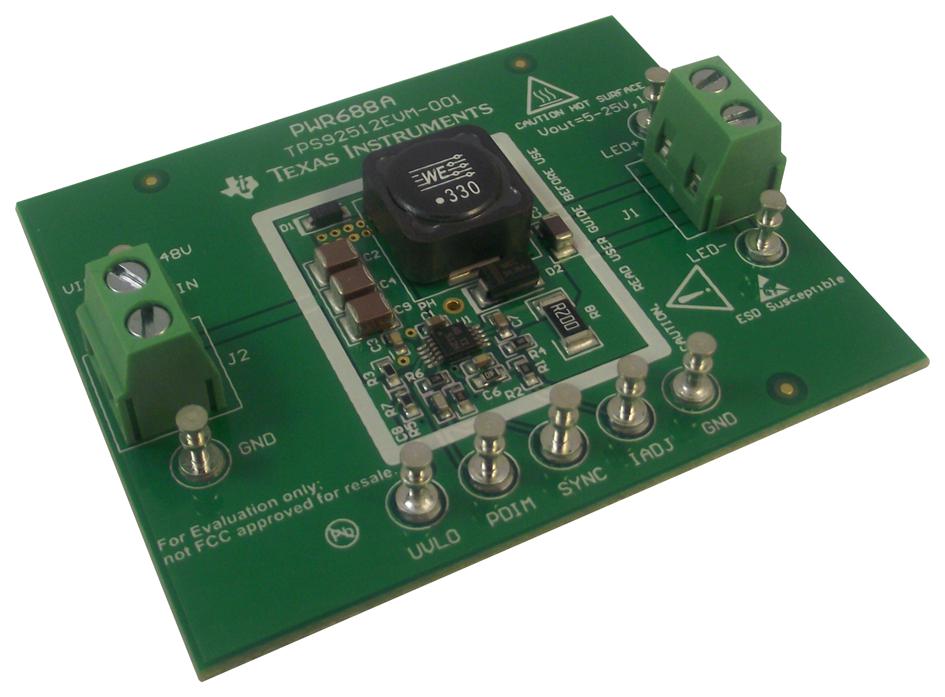 TPS92512EVM-001 EVAL BOARD, TPS92512HV LED DRIVER TEXAS INSTRUMENTS