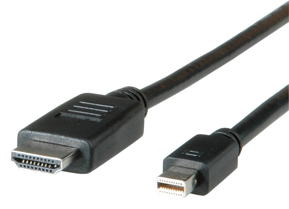 11.04.5793 CABLE, MINI DP-HDMI A, PLUG, 4.5M, BLACK ROLINE