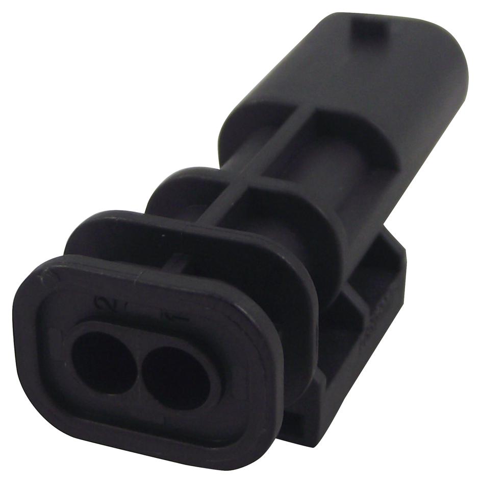 1-1703498-1 PLUG HOUSING, 2POS, PBT GF, BLACK TE CONNECTIVITY