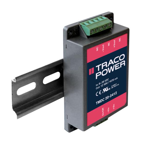 TMDC 20-4812 DC-DC CONVERTER, 12V, 1.67A, 20W TRACO POWER