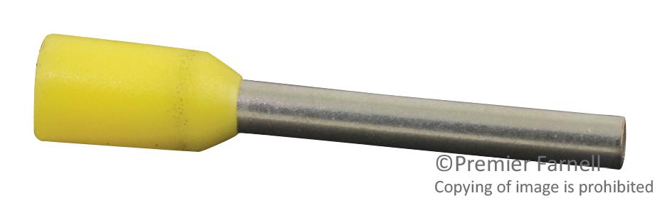 216-301 TERMINAL, WIRE FERRULE, 24AWG, YELLOW WAGO