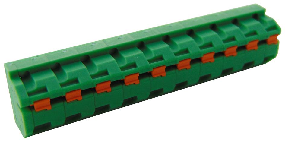 SPTAF 1/10-5,0-IL TB, WIRE TO BRD, 10POS, 24-16AWG, GREEN PHOENIX CONTACT