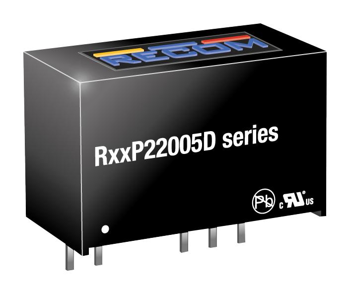 R24P22005D DC-DC CONVERTER, 2 O/P, 2W RECOM POWER