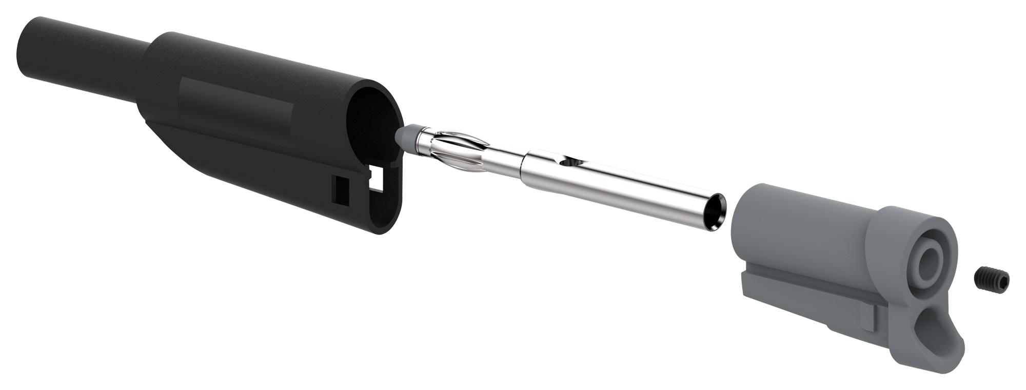 76-007 BANANA PLUG, STACKING, 4MM, 36A, BLACK TENMA