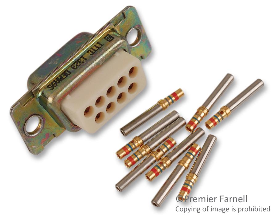 DEMA9S D SUB CONN, RCPT, DE, 9POS, CRIMP ITT CANNON
