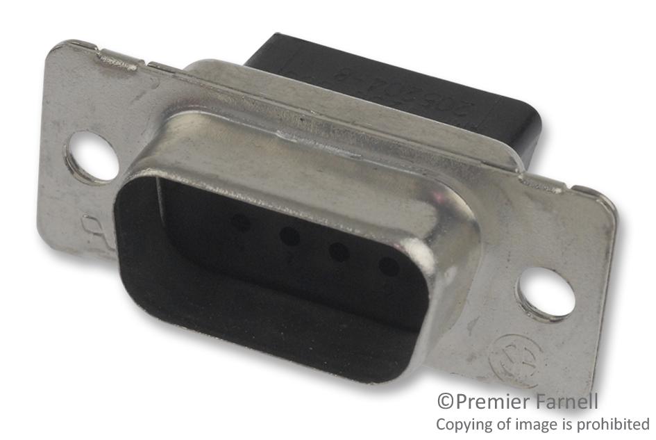205204-8 D SUB SHELL, PLUG, DE, STEEL AMP - TE CONNECTIVITY