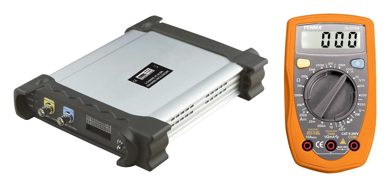 72-10179+72-7770A OSCILLOSCOPE, 2 CH, 60MHZ, HANDHELD DMM TENMA