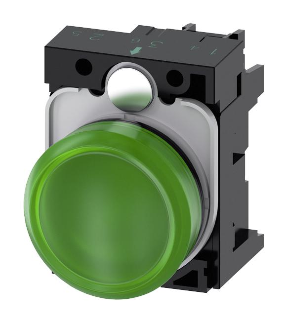 3SU1106-6AA40-1AA0 PILOT LIGHT, 22MM, GREEN, 230VAC SIEMENS