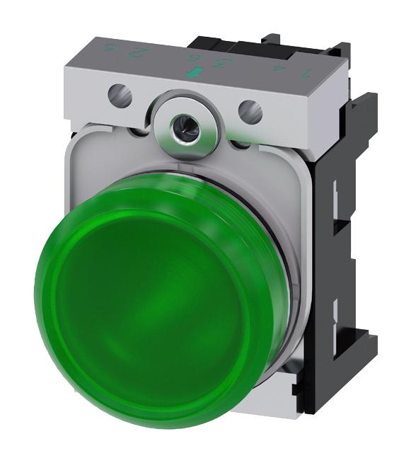 3SU1156-6AA40-1AA0 PILOT LIGHT, 22MM, GREEN, 230VAC SIEMENS