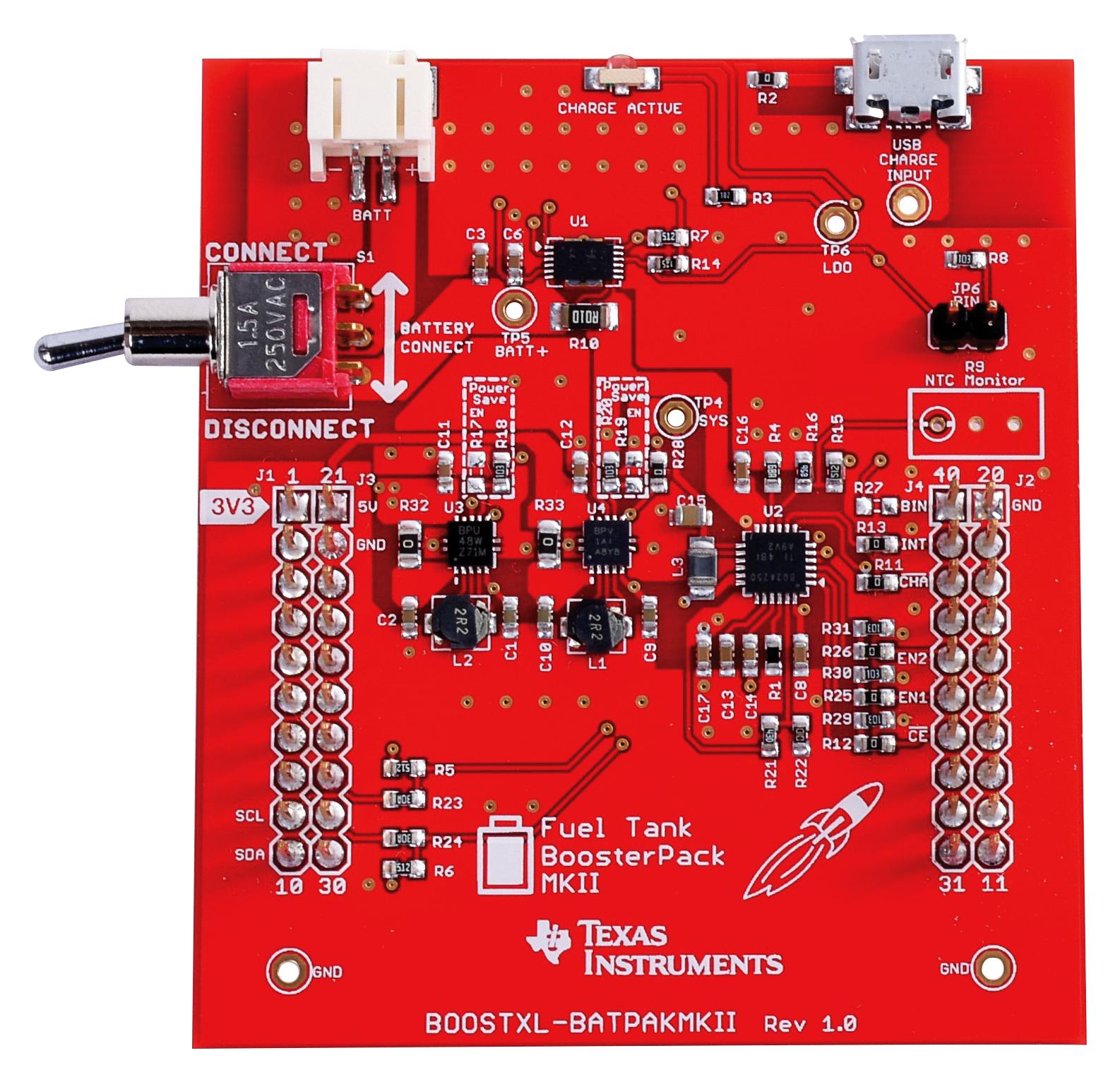BOOSTXL-BATPAKMKII . BATTERY BOOSTERPACK PLUG IN MODULE TEXAS INSTRUMENTS