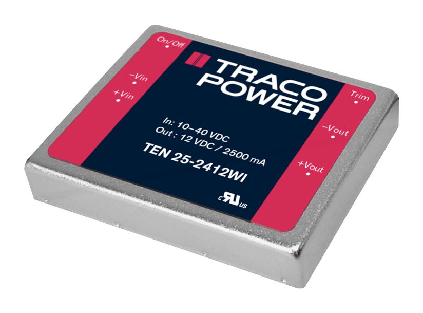 TEN 25-4812WI DC-DC CONVERTER, 12V, 2.5A TRACO POWER