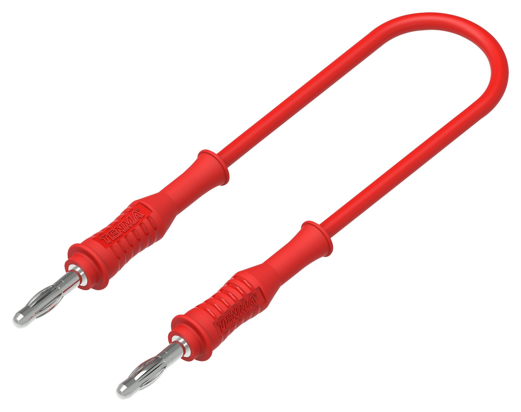 76-095 4MM MALE BANANA PLUG-PLUG, RED, 250MM TENMA