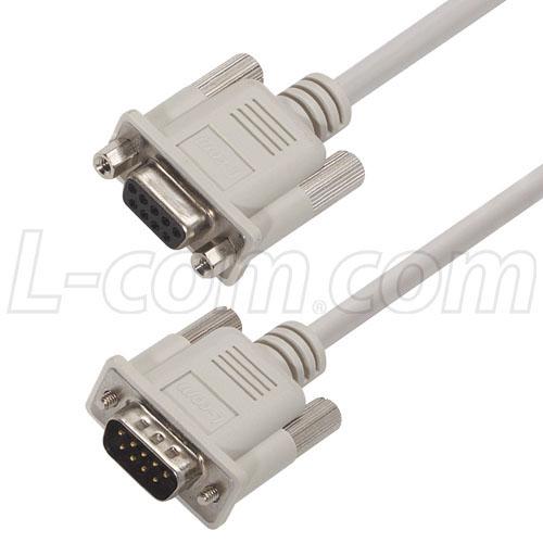 CS2N9MF-50 D SUB CABLE, 9POS, PLUG-RCPT, 15.24M L-COM
