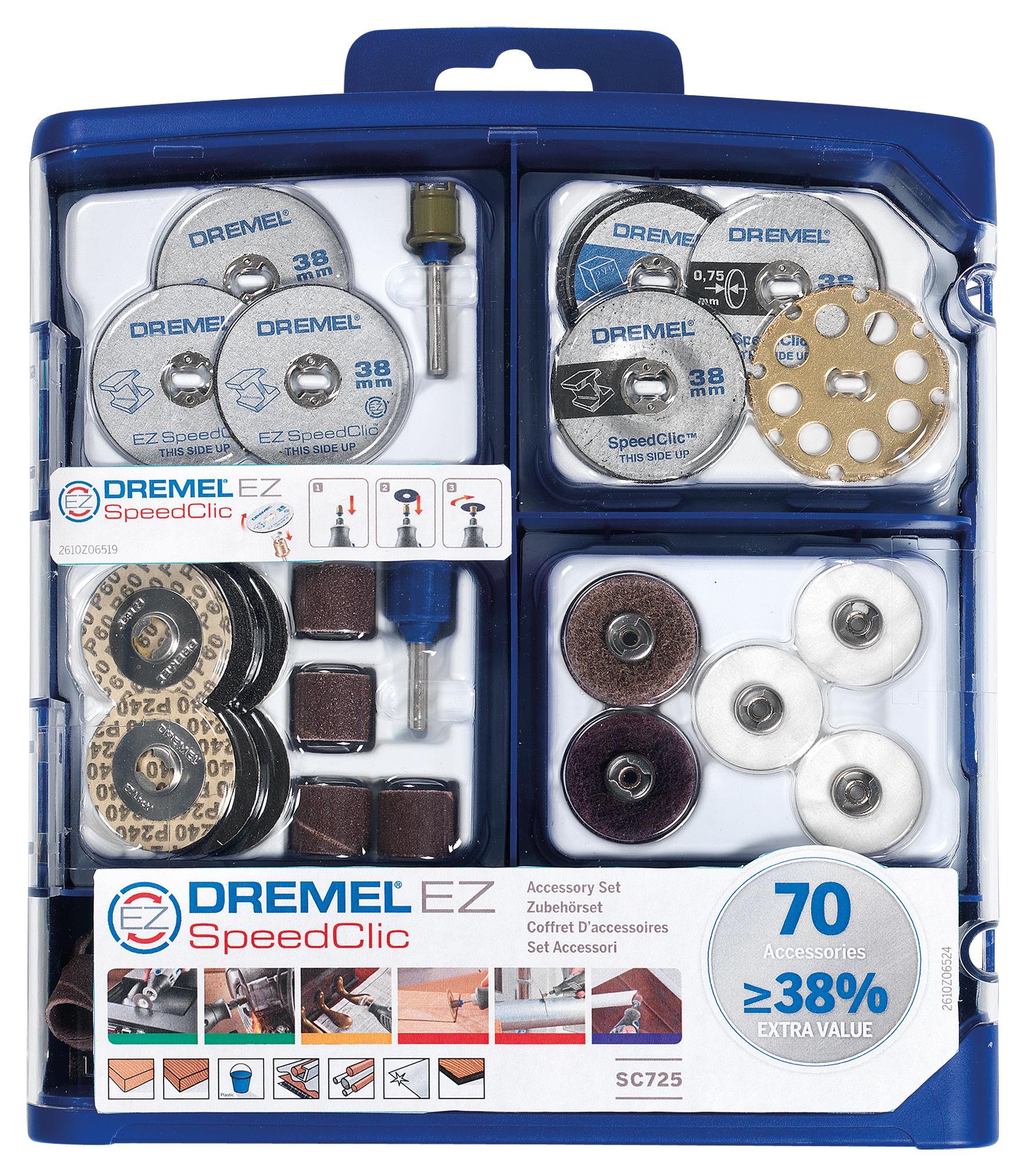 2615E725JA MULTIPURPOSE ACCESSORY SET, 70PCS DREMEL