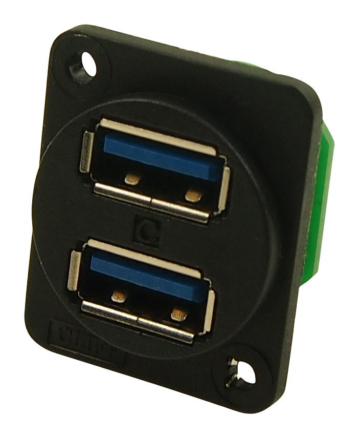 CP30105X STACKED USB CONN, XLR SHELL, RCPT, 2PORT CLIFF ELECTRONIC COMPONENTS