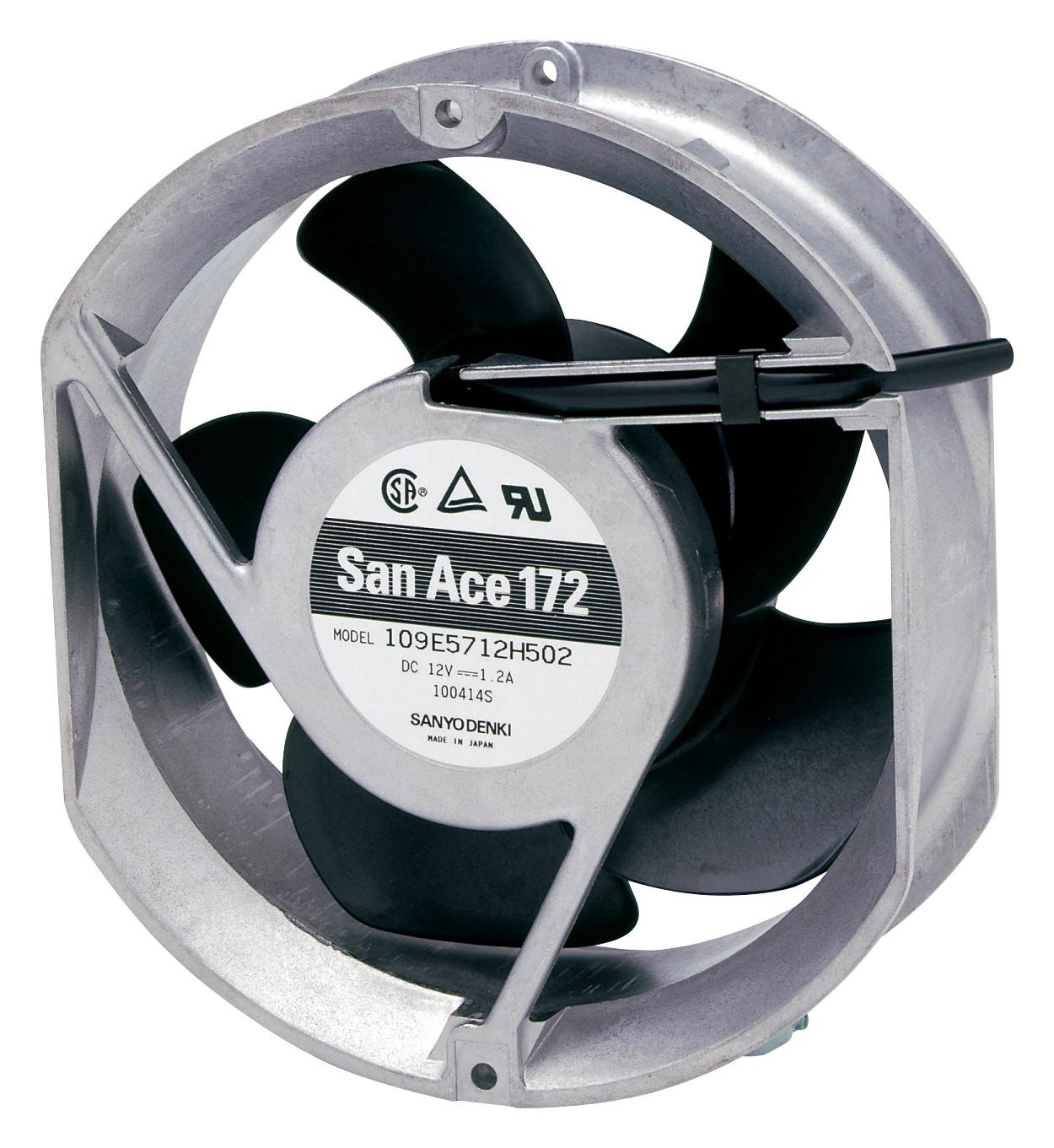 109E5724K501 AXIAL FAN, 172MM, 24VDC, 300CFM, 60DBA SANYO DENKI
