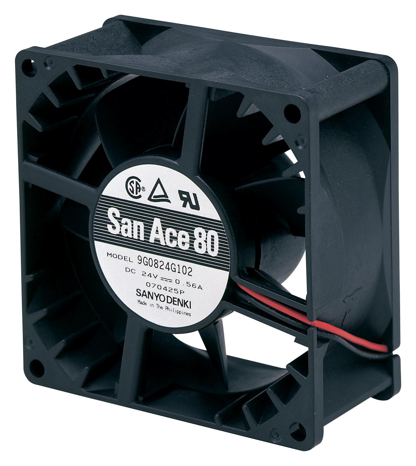 9G0824H1011 AXIAL FAN, 80MM, 24VDC, 80CFM, 49DBA SANYO DENKI
