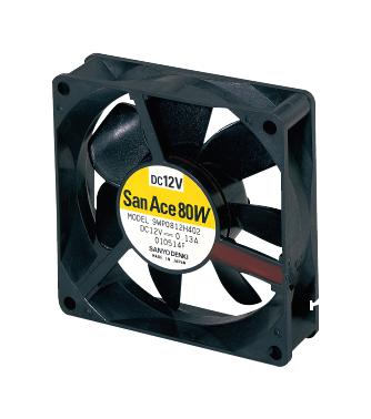 9WP0812H402 AXIAL FAN, 80MM, 12VDC, 36.4CFM, 29DBA SANYO DENKI