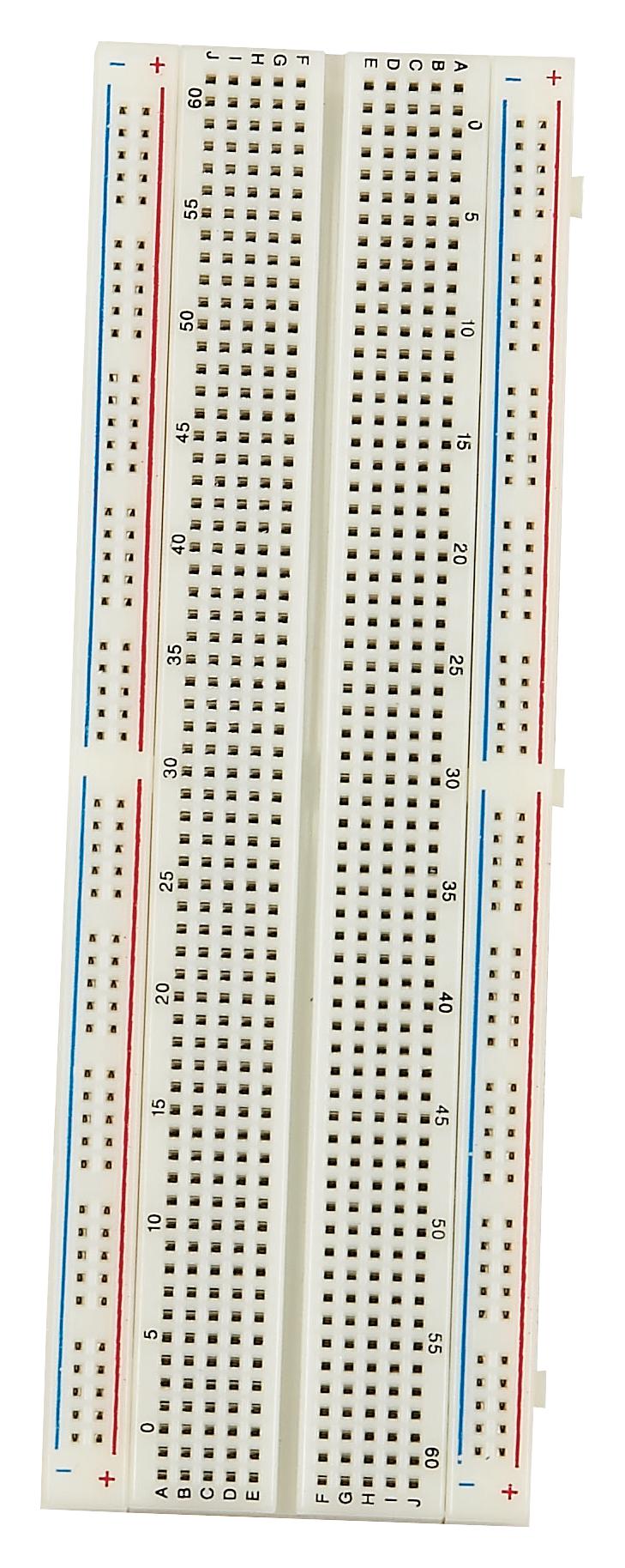 MC001795 BREADBOARD, 830 TIE POINTS, 56MM X 165MM MULTICOMP