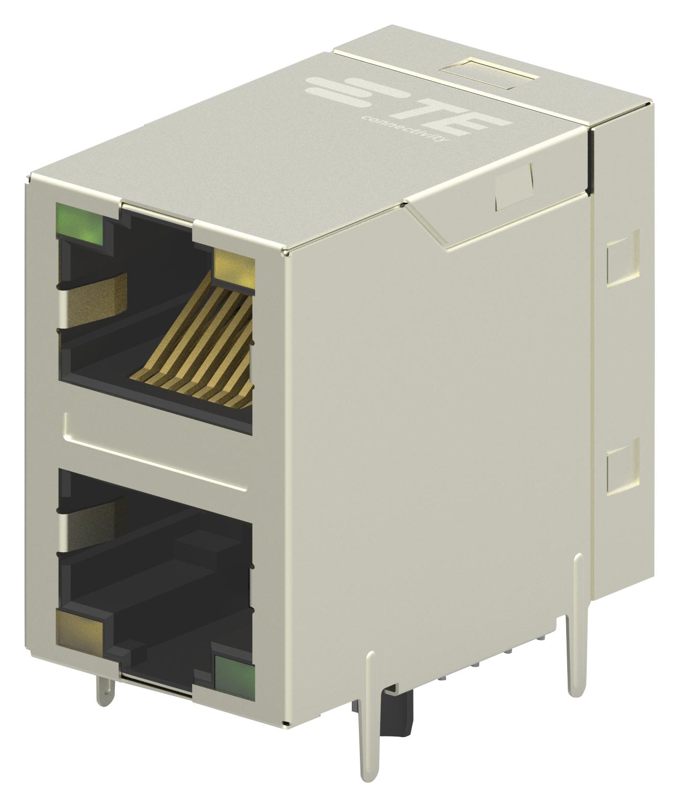 2301997-7 RJ45 CONNECTOR, JACK, 8P8C, 2PORT, TH TE CONNECTIVITY