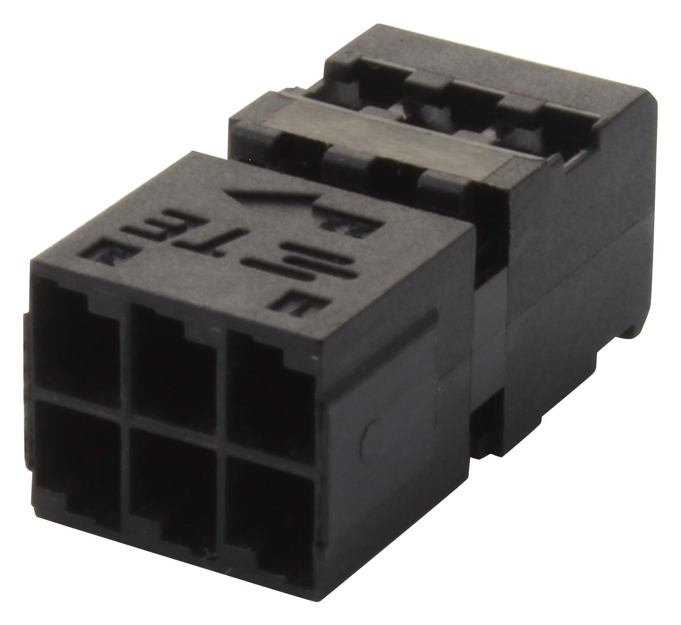 185311-1 RCPT HOUSING, 6POS, PBT GF, BLACK TE CONNECTIVITY