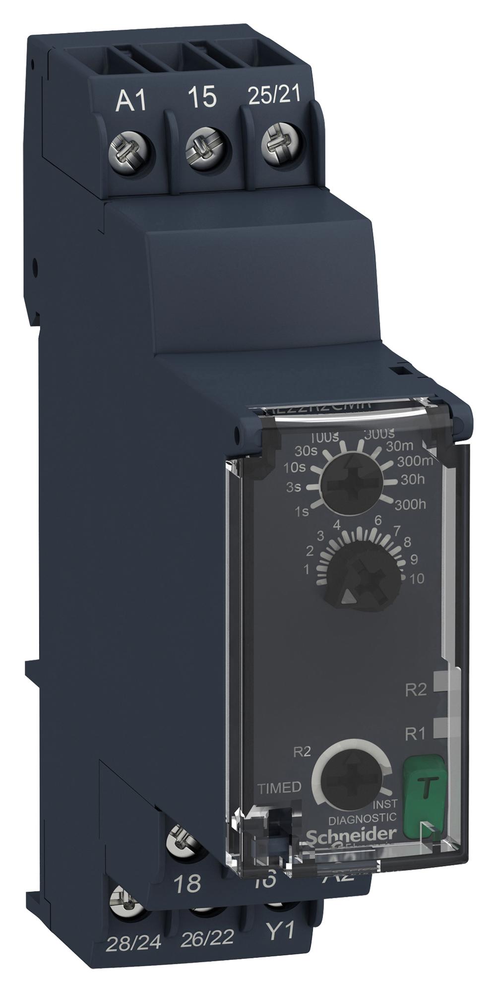 RE22R2CMR TIME DELAY RELAY, DPDT, 0.05S-300H, 240V SCHNEIDER ELECTRIC
