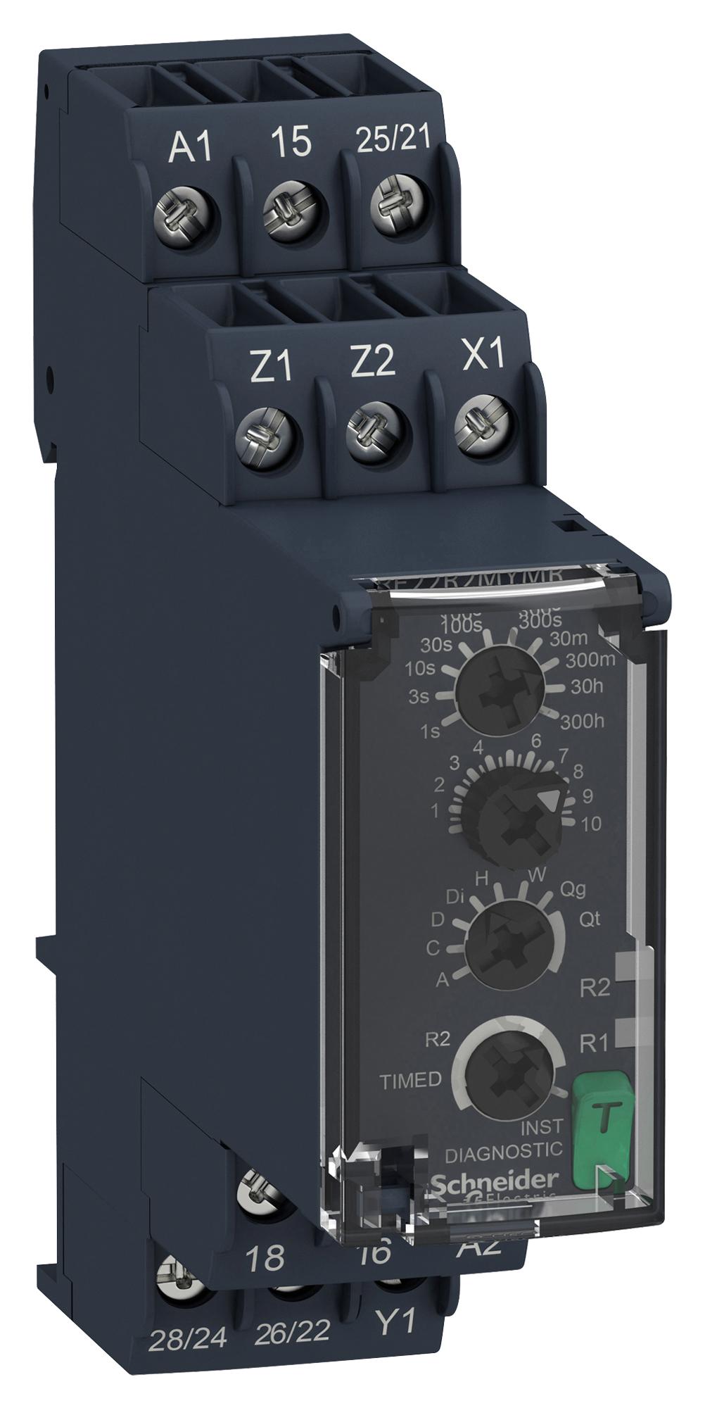 RE22R2MYMR TIME DELAY RELAY, DPDT, 0.05S-300H, 240V SCHNEIDER ELECTRIC