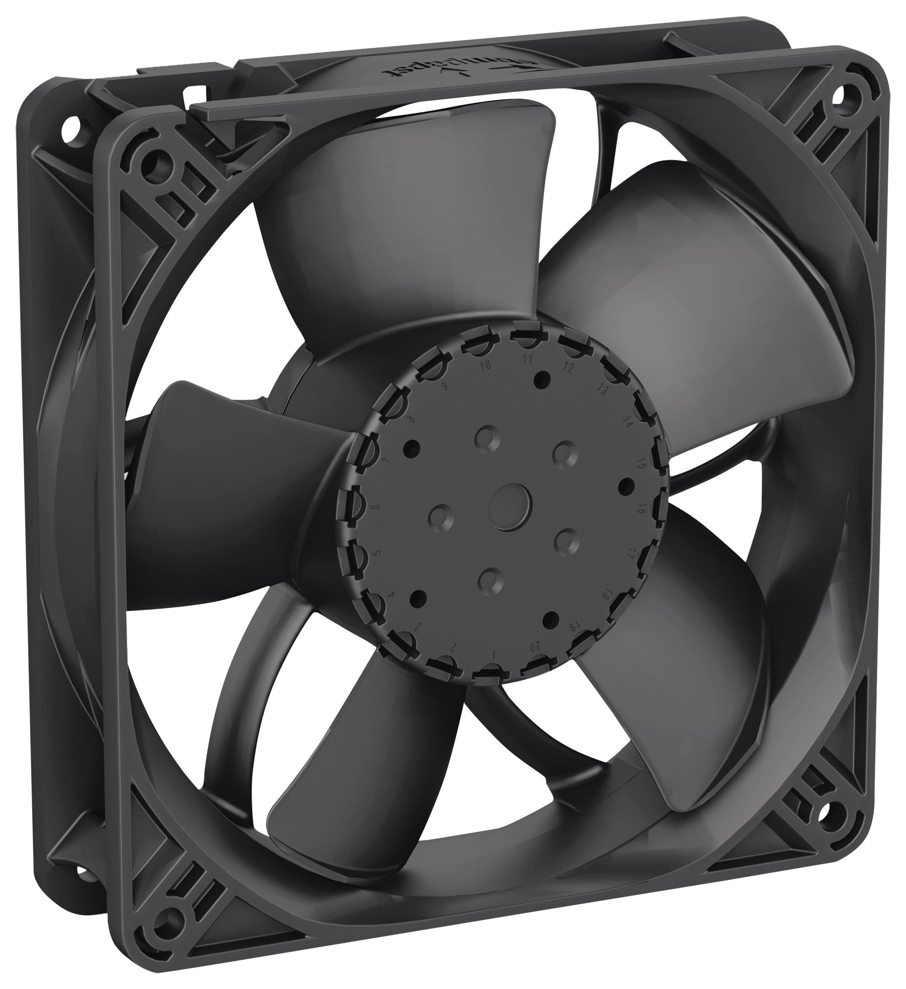 4312NH3 AXIAL FAN, 119MM, 12VDC, 167CFM, 55DBA EBM-PAPST