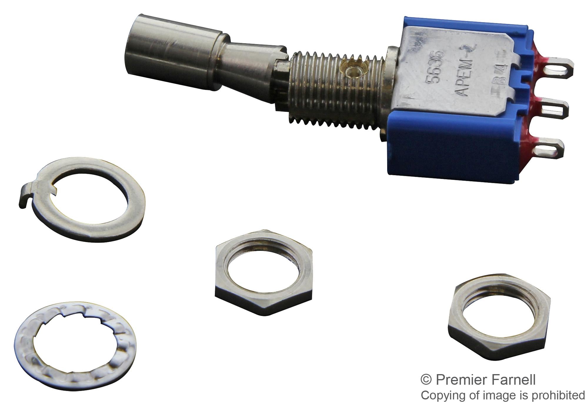 5636AB-2V SWITCH, TOGGLE, SPDT, 6A, 125VAC APEM