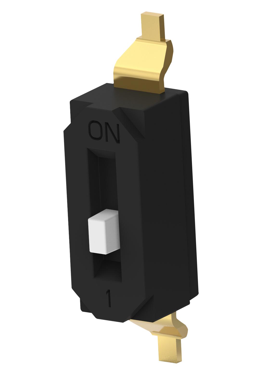 EDS01SGNNTR04Q DIP SWITCH, 1POS, SPST, SLIDE, SMD ALCOSWITCH - TE CONNECTIVITY