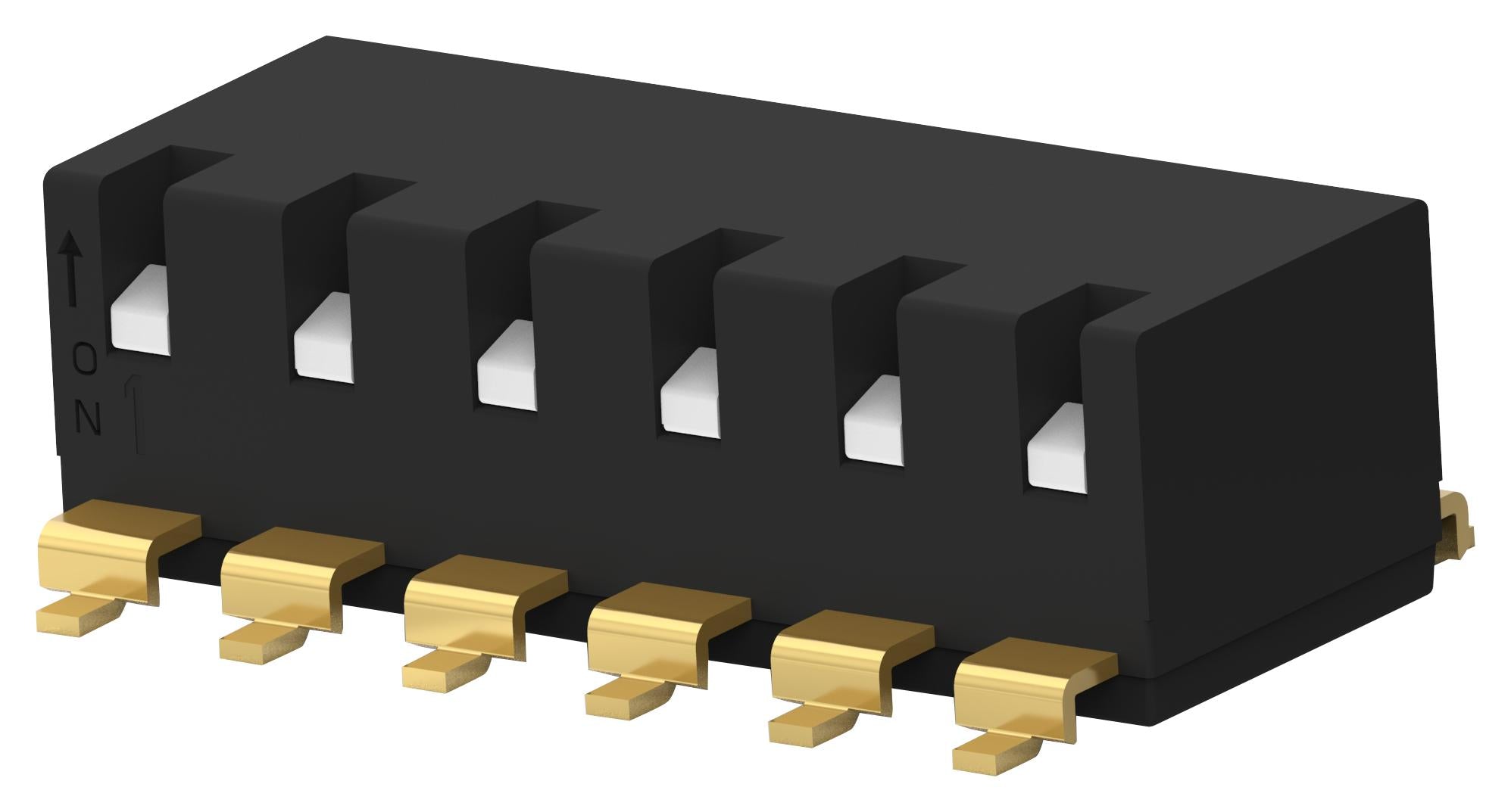 EDSP06SGRFNTU04 DIP SWITCH, 6POS, SPST, PIANO KEY, SMD ALCOSWITCH - TE CONNECTIVITY