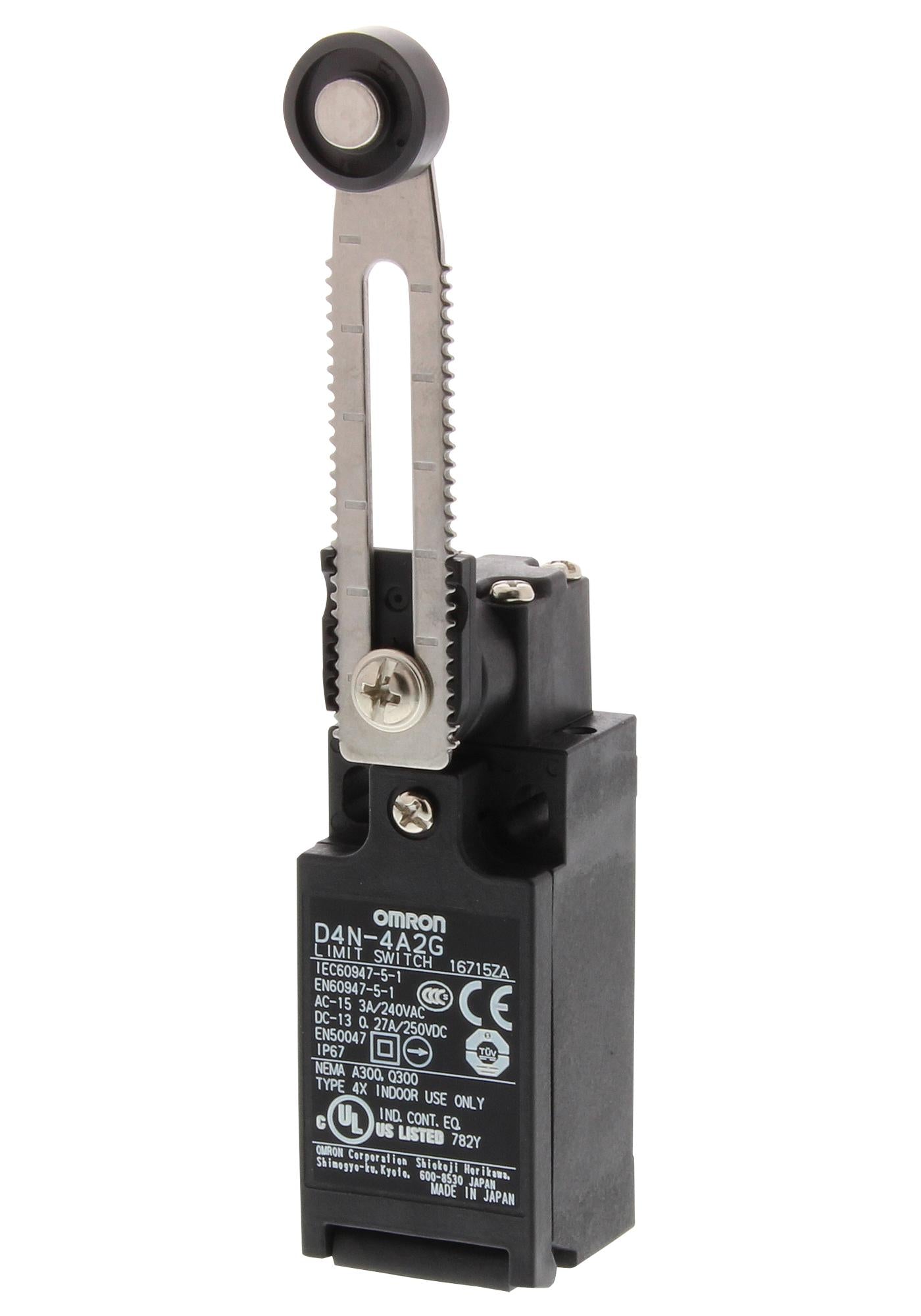 D4N4A2G LIMIT SWITCH, SPST-NC/NO, 240VAC, 3A OMRON