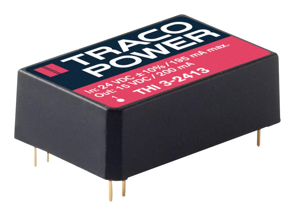 THI 3-1213 DC-DC CONVERTER, 15V, 0.2A TRACO POWER