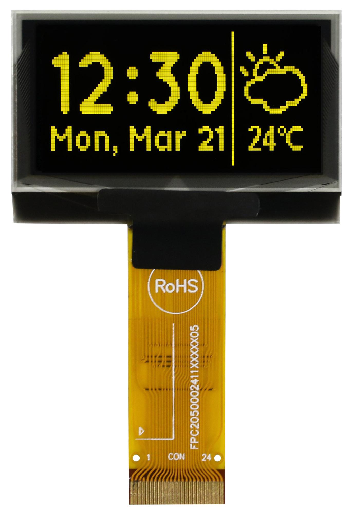 MCOT128064B1V-YM DISPLAY, OLED GRAPHIC, TAB, 128X64PIXELS MIDAS