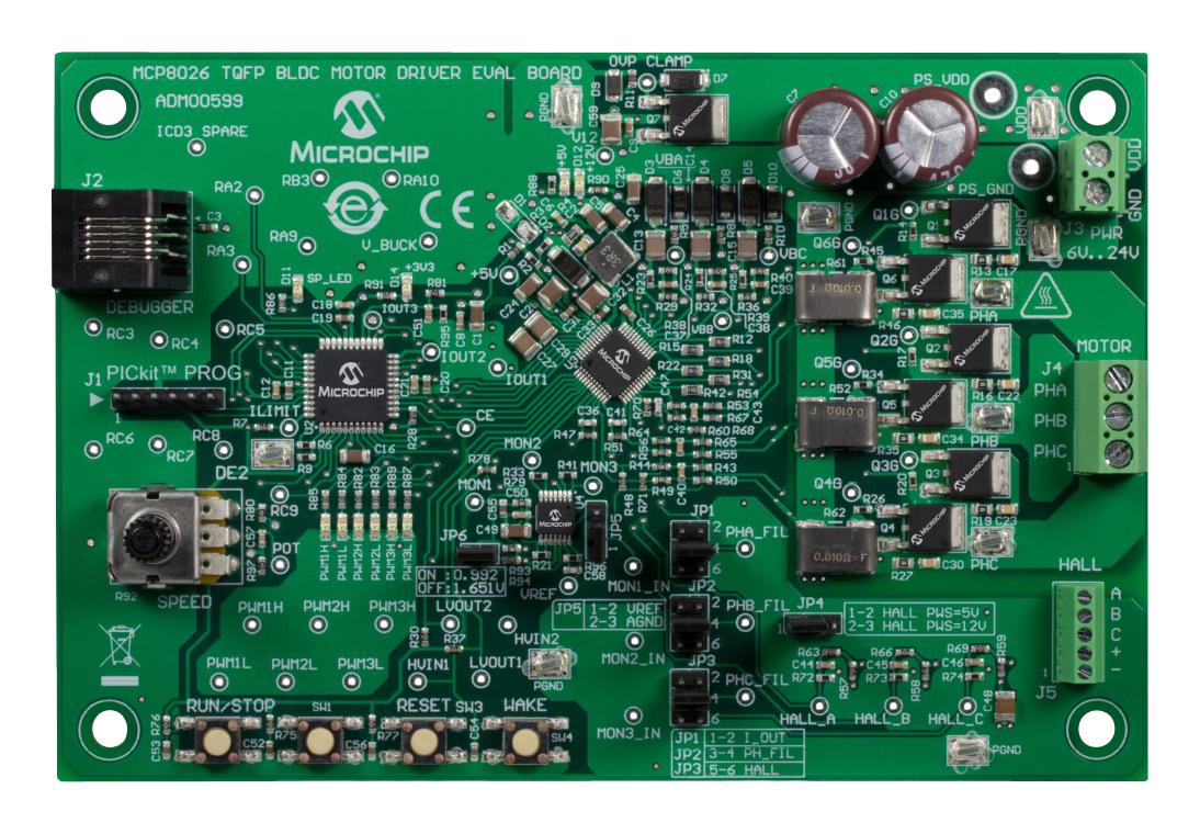 ADM00599 EVAL BOARD, BLDC MOTOR DRIVER MICROCHIP
