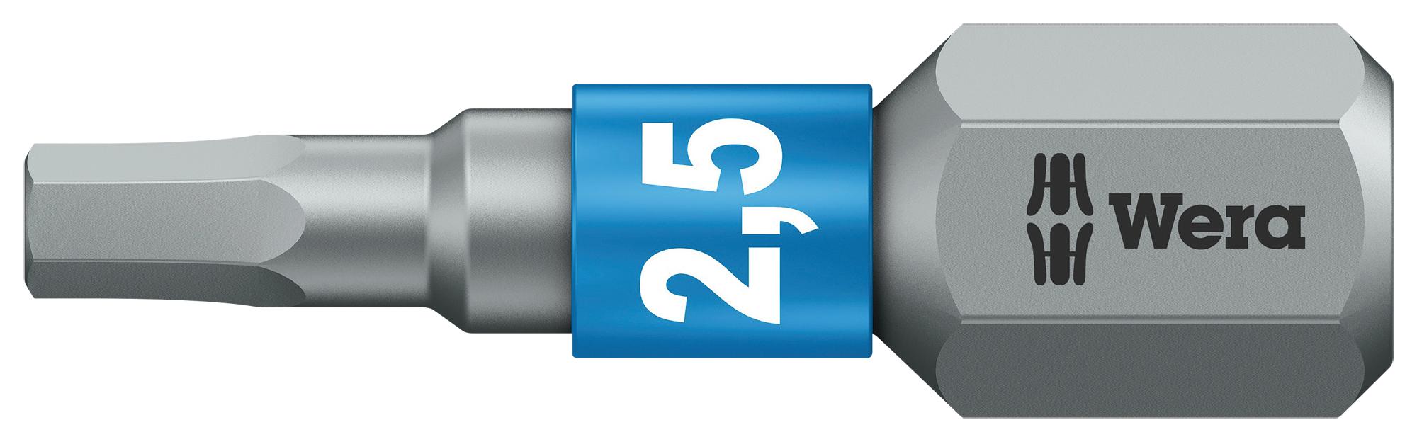 05056682001 HEX BIT, SIZE 2.5MM X 25MM WERA