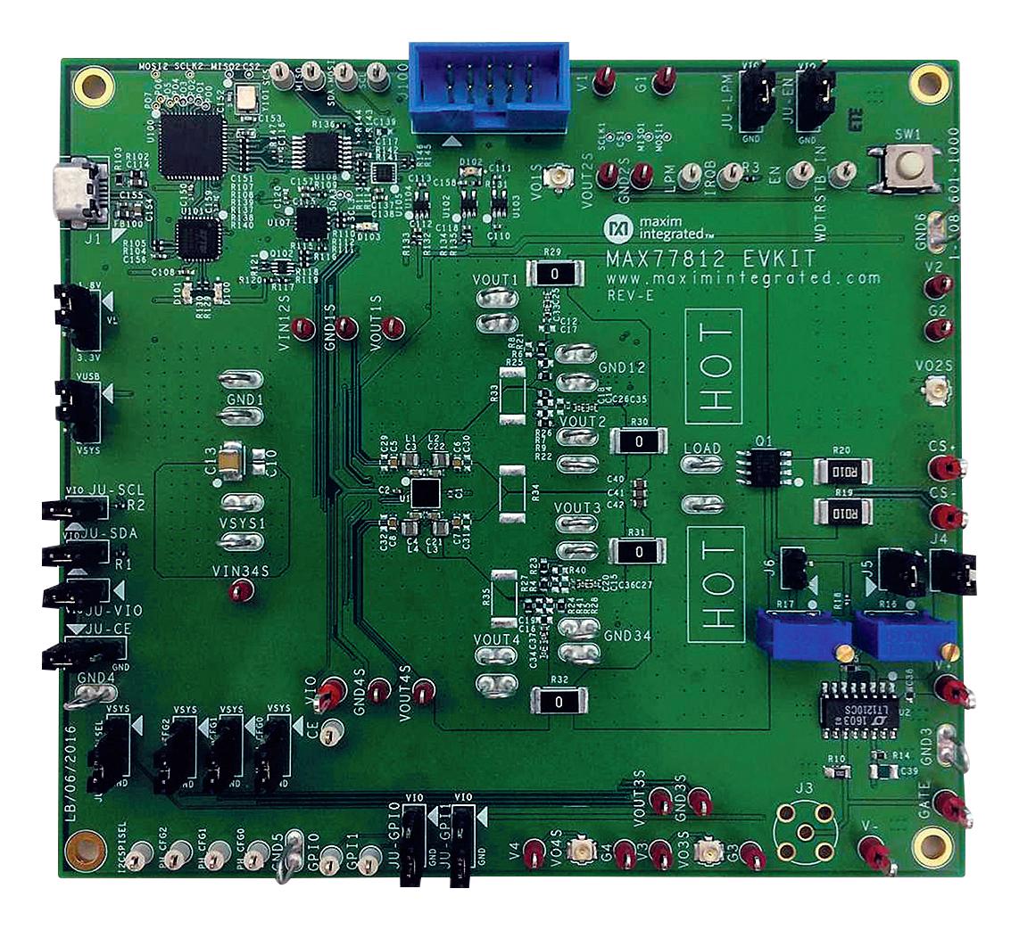 MAX77812EVKIT# EVAL BOARD, QUAD-PHASE BUCK REGULATOR MAXIM INTEGRATED / ANALOG DEVICES