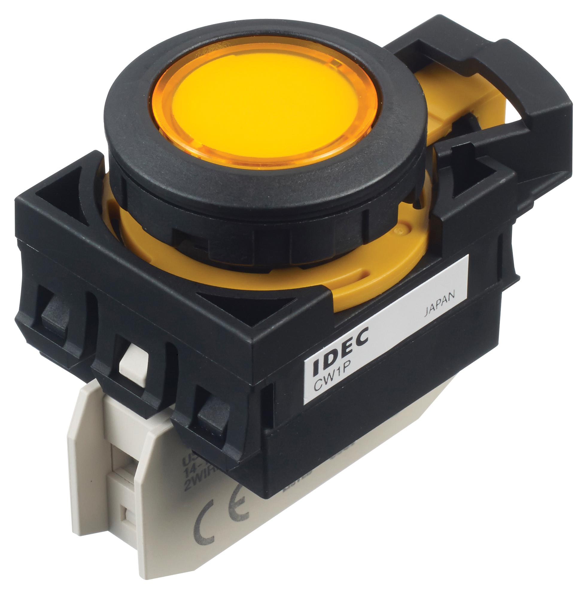 CW1P-1EQM4Y PILOT LIGHT, YELLOW, 22MM, 240VAC IDEC