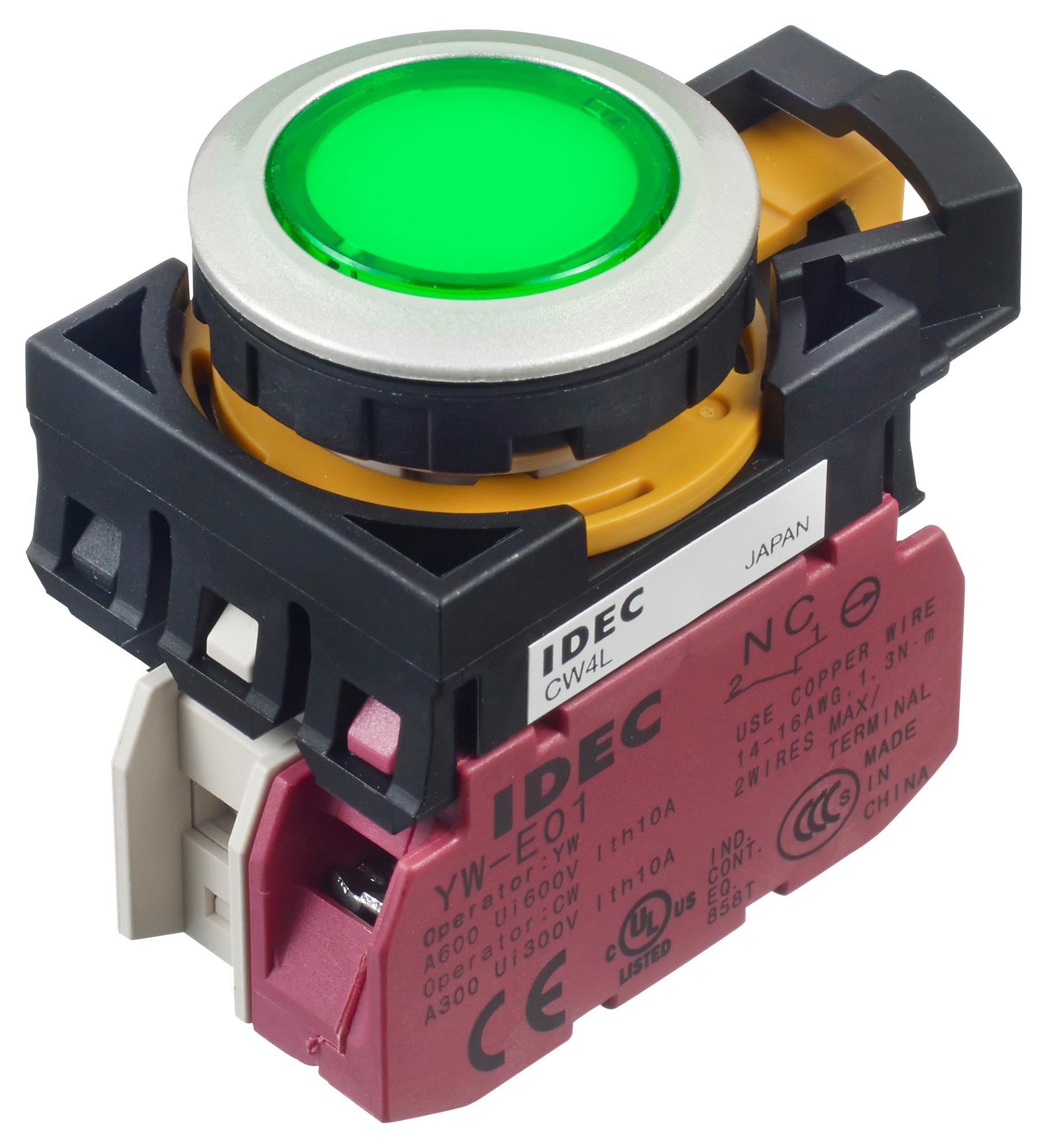 CW4L-M1E01QM4G PB SWITCH, SPST-NC, 10A, 120VAC, SCREW IDEC