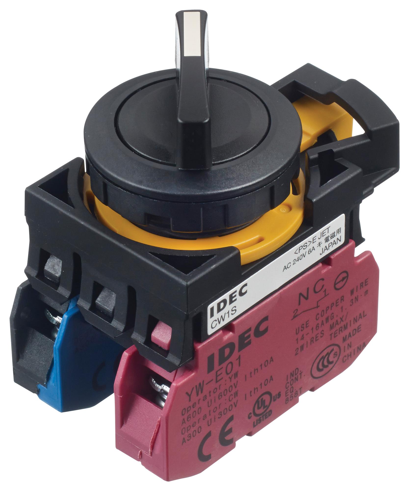 CW1S-21E11 ROTARY SWITCH, 2 POS, 10A, 120VAC IDEC