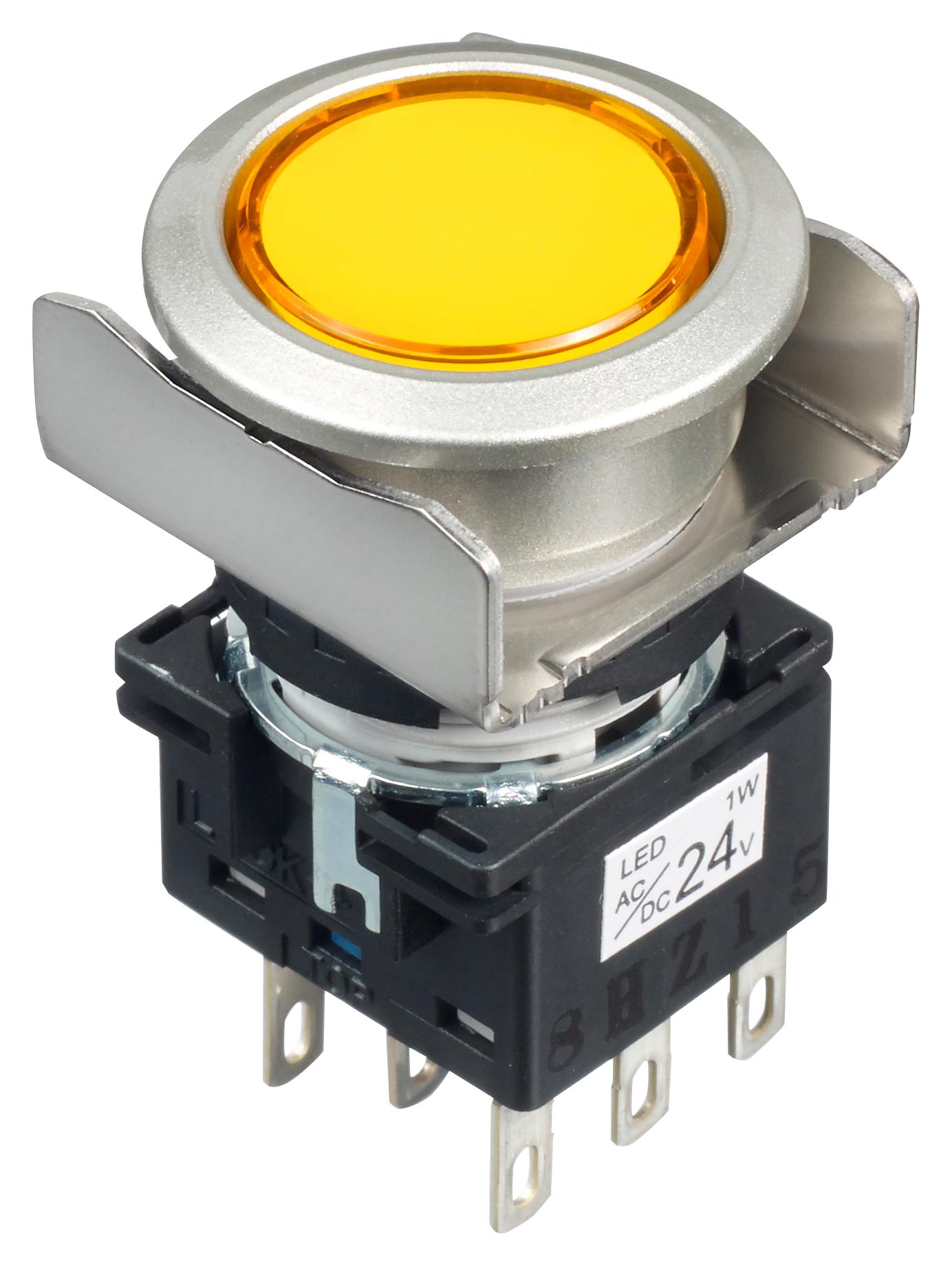 LB6ML-A1T64Y PB SWITCH, ILLUM, DPDT, 24VAC/DC, YELLOW IDEC